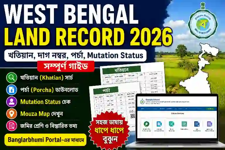 West Bengal Land Record 2026 খতিয়ান | দাগ নম্বর | পর্চা | Mutation Status